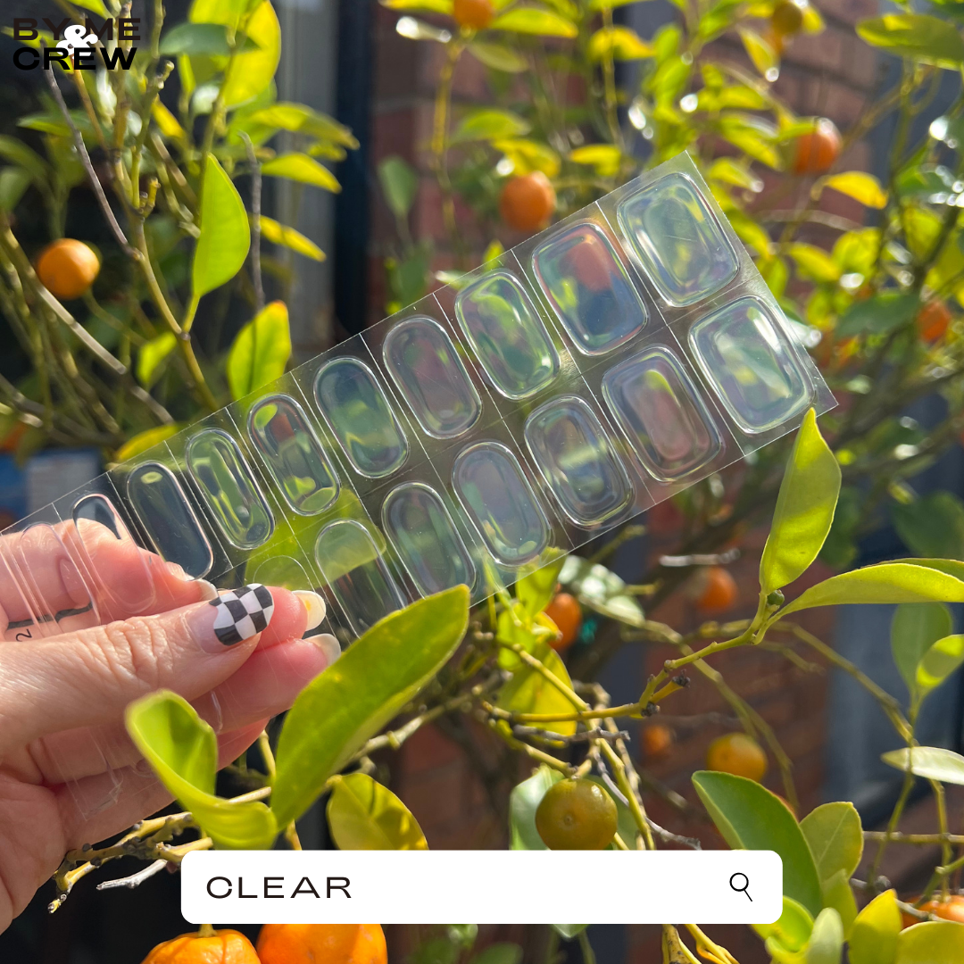 [ STOP Nail Biting & Breakage ] Clear & Transparent Semicured Gel Nail Sticker Kit