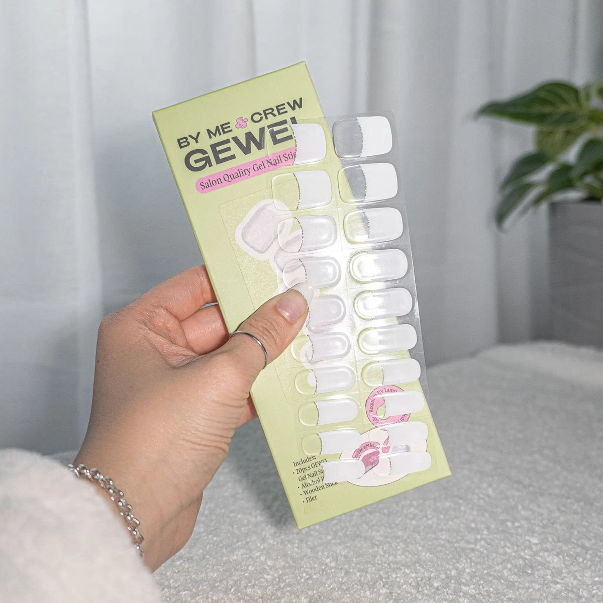 French Tip Semicured Gel Nails Sticker Kit