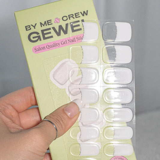 French Tip Semicured Gel Nails Sticker Kit