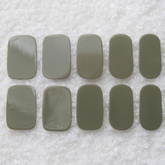 Army Green Semicured Gel Nail Stickers Kit