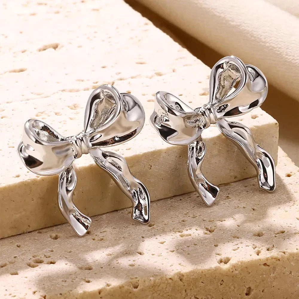 Ribbon Bow Knot Earrings