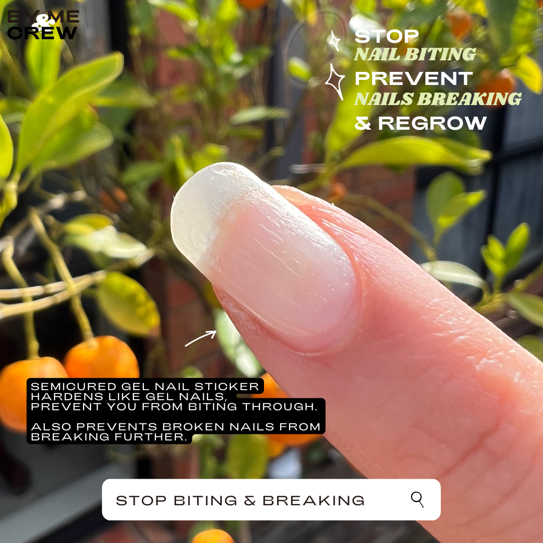 [ STOP Nail Biting & Breakage ] Clear & Transparent Semicured Gel Nail Sticker Kit