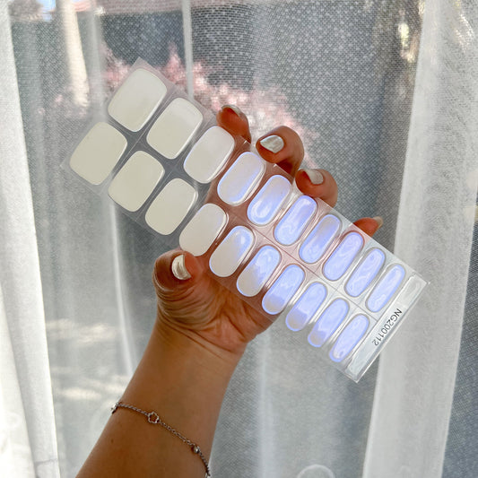 Iridescent Blue Semicured Gel Nail Sticker Kit